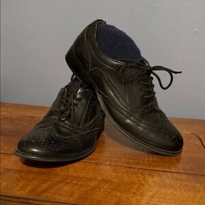 Wanted Black Brogue Womens Oxfords